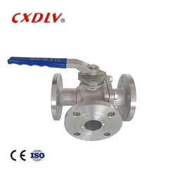 Full Bore SS 3 Way Flanged Ball Valve T / L Port Floating Valve